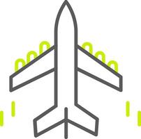 ícone de duas cores de linha de avião vetor