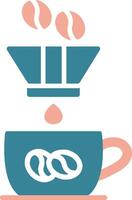 ícone de duas cores de glifo de filtro de café vetor