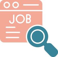 ícone de duas cores de glifo de pesquisa de emprego vetor