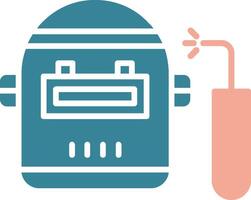 ícone de duas cores de glifo de máscara de soldagem vetor