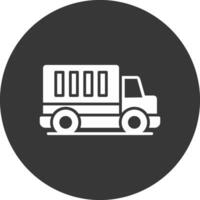 ícone invertido de glifo de caminhão vetor