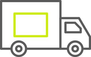 ícone de duas cores de linha de caminhão vetor