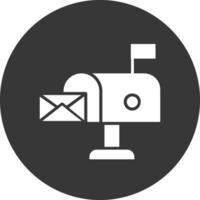 ícone invertido de glifo de caixa de correio vetor