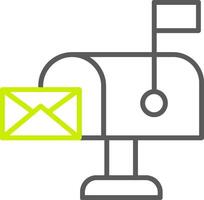 ícone de duas cores de linha de caixa de correio vetor