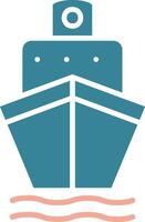 ícone de duas cores de glifo de barco vetor