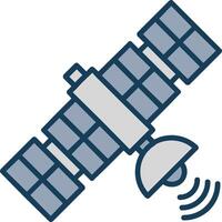 satélite linha preenchidas cinzento ícone vetor