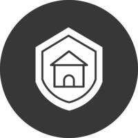 casa proteção glifo invertido ícone vetor
