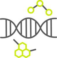 ícone de duas cores de linha de DNA vetor