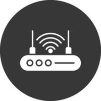 ícone invertido do glifo do roteador wi-fi vetor