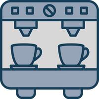 café máquina linha preenchidas cinzento ícone vetor