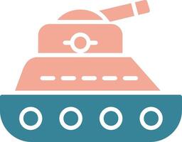 ícone de duas cores de glifo de tanque vetor