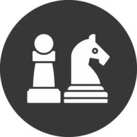 xadrez glifo invertido ícone vetor