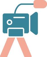 ícone de duas cores de glifo de câmera vetor