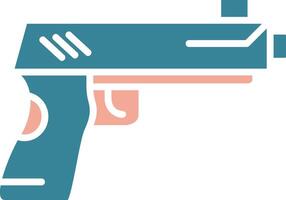ícone de duas cores de glifo de arma vetor