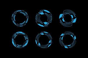 tecnologia azul cyber hud futurista círculo quadro. futuro tecnologia Projeto elementos interface vetor