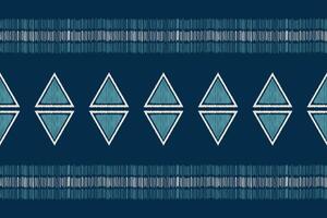 tradicional étnico ikat motivo tecido padronizar geométrico estilo.africano ikat bordado étnico oriental padronizar azul fundo papel de parede. abstrato, ilustração.textura, moldura, decoração. vetor