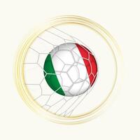 Itália pontuação meta, abstrato futebol símbolo com ilustração do Itália bola dentro futebol líquido. vetor