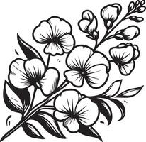 doce ervilha isolado, desenhado à mão floral elemento. ilustração ramalhete do doce ervilha , esboço arte lindo doce ervilha flor tatuagem, coloração página para adultos vetor