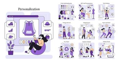 personalização. plano ilustração vetor