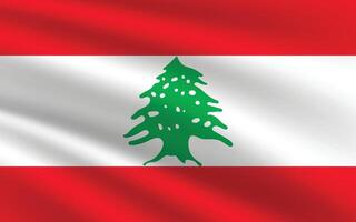 nacional bandeira do Líbano. Líbano bandeira. acenando Líbano bandeira. vetor