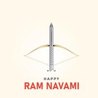 shree RAM navami. criativo RAM navami Publicidades, feliz RAM navami dia criativo projeto, 3d ilustração vetor