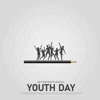internacional juventude dia, criativo Publicidades, 3d ilustrações vetor