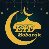 eid Mubarak desejos bandeira Projeto. vetor