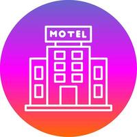 motel linha gradiente círculo ícone vetor