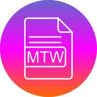 mtw Arquivo formato linha gradiente círculo ícone vetor