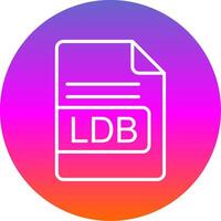 ldb Arquivo formato linha gradiente círculo ícone vetor