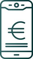 euro Móvel pagar linha gradiente ícone vetor