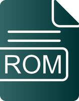ROM Arquivo formato glifo gradiente ícone vetor