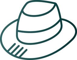 fedora linha gradiente ícone vetor