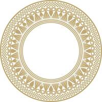 dourado volta egípcio ornamento. sem fim círculo, anel do antigo Egito. geométrico africano quadro, Armação vetor