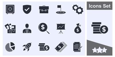 finança e o negócio ícone conjunto símbolo coleção, logotipo isolado ilustração vetor