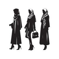 hijab estilo moda em pé ilustração Projeto vetor