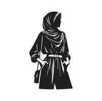 hijab estilo moda em pé ilustração Projeto vetor