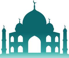 islâmico mesquita silhueta com gradiente cor. isolado ilustração vetor