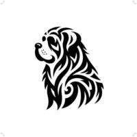 st. Bernardo cachorro dentro moderno tribal tatuagem, abstrato linha arte do animais, minimalista contorno. vetor