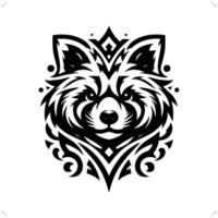 vermelho panda dentro moderno tribal tatuagem, abstrato linha arte do animais, minimalista contorno. vetor