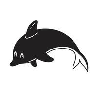 golfinho peixe ícone Tubarão logotipo baleia símbolo placa personagem desenho animado ilustração Projeto vetor