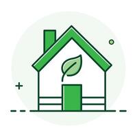 eco casa ícone uma moderno e sustentável habitação exibindo ambientalmente amigáveis Projeto e práticas vetor