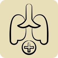 ícone pneumologia 2. relacionado para médico especialidades símbolo. mão desenhado estilo. simples Projeto ilustração vetor