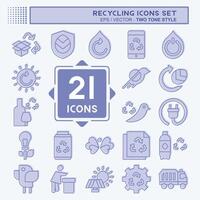 ícone conjunto reciclando. relacionado para Educação símbolo. dois tom estilo. simples Projeto ilustração vetor