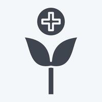 ícone ervas remédio. relacionado para médico especialidades símbolo. glifo estilo. simples Projeto ilustração vetor