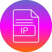 ip Arquivo formato linha gradiente círculo ícone vetor