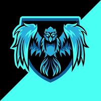 logotipo do mascote phoenix esport vetor