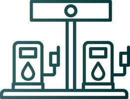 gasolina estação linha gradiente ícone vetor
