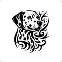 dálmata cachorro dentro moderno tribal tatuagem, abstrato linha arte do animais, minimalista contorno. vetor