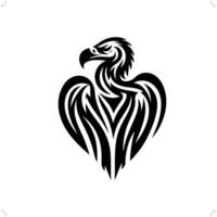 abutre , condor dentro moderno tribal tatuagem, abstrato linha arte do animais, minimalista contorno. vetor